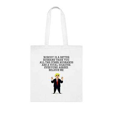 Imagem de Sacola Nobody Is A Better Husband, para marido, presente para marido, bolsa de ombro para marido, bolsas reutilizáveis para marido, presente para marido da esposa favorita, Branco