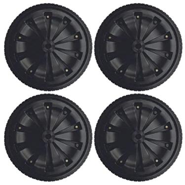 Imagem de Kit 4 Rodas Carrinho Mão Pedreiro Eixo 1" Maciço Sem Câmara