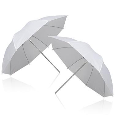 Imagem de Guarda-chuva macio branco translúcido com iluminação de estúdio fotográfico profissional Emart, 2 unidades