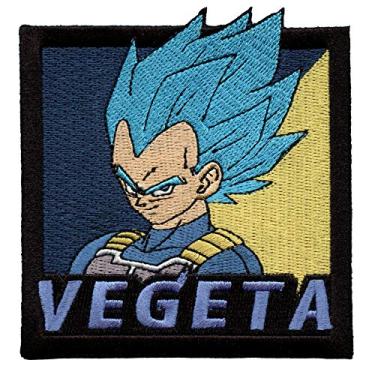 Imagem de Patch bordado quadrado Dragon Ball Super Broly SSGSS Vegeta Anime, Azul, tamanho �nico