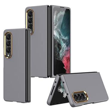 Imagem de Capa de telefone de luxo para Samsung Galaxy Z Fold 4 5G Fold4 Capa de pele ultrafina e confortável para Galaxy Z Fold 4 zfold4,03, cinza, para Galaxy Z Fold 4