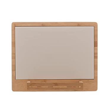 Imagem de LYOR - Conjunto Bandeja de Bambu e Cerâmica + 4 Peças Para Queijo de Aço Inox Com Cabo de Bambu 33 x 26cm