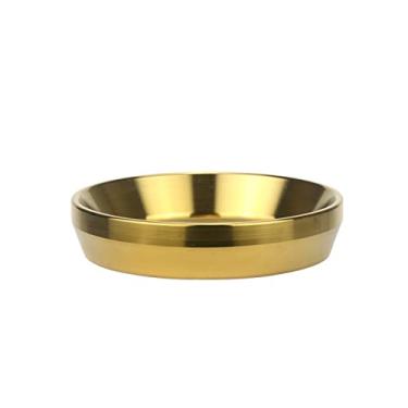 Imagem de Funil de dosagem de café expresso,funil de anel de dosagem de café em pó anti-voador em pó liga de alumínio estação de compactação distribuidor de café ferramenta wdt(58mm gold),