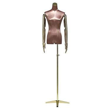 Imagem de Female Mannequin Torso Torso de manequim de busto feminino em forma de vestido, bustos de forma de vestido de meio comprimento com braços, modelo manequim para exibição realista de roupas (Color : Br