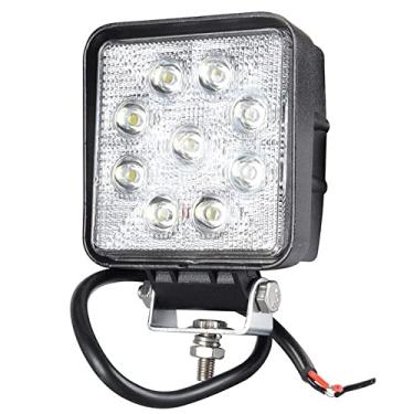 Imagem de Farol De Milha 9 Leds 27w 10V / 30V Quadrado Branco Frio A Prova D'água Auxiliar Automotivo Veiculos, Moto Carro Troller Barco Caminhão Ônibus Off road - Não é o modelo Slim