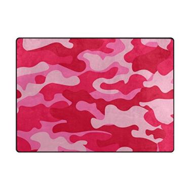Imagem de My Little Nest Tapete de Camuflagem Rosa Vermelho Rosa Leve Antiderrapante Tapete Macio 1,2 x 1,6 m, Esponja de Memória para Ambientes Internos e Externos para Sala de Jantar Quarto Escritório Cozinha