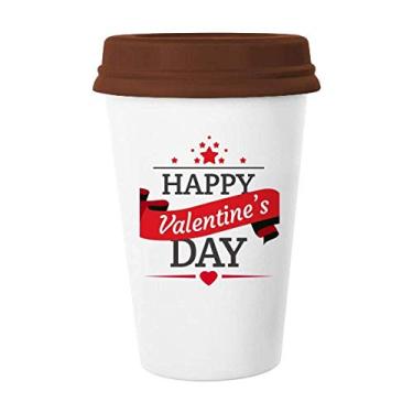 Imagem de Caneca vermelha e preta para o Dia dos Namorados Copo de cerâmica Copo de café