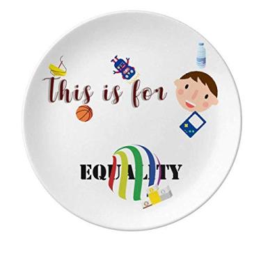 Imagem de Identify Rainbow Iquality Distinguish Parcels Prato de Porcelana Jantar Prato Redondo Masculino