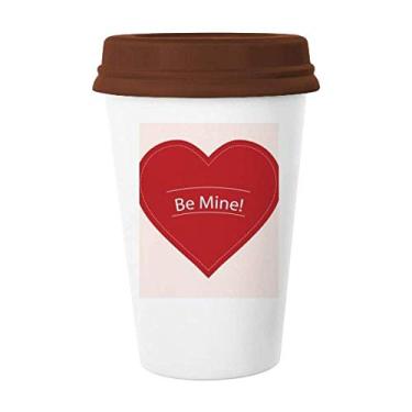 Imagem de Caneca branca Be Mine, dia dos namorados, copo de cerâmica de vidro para beber café