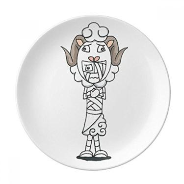 Imagem de Egypt Mummy Horus chapéu de ovelha prato decorativo de porcelana salver louça jantar