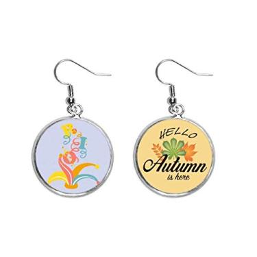 Imagem de Brinco de folha de outono com estampa de arte no Rio, presente moderno
