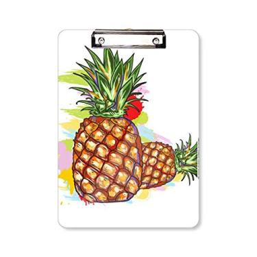 Imagem de Abacaxi para casal desenho de frutas prancheta pasta bloco de escrita placa de suporte A4