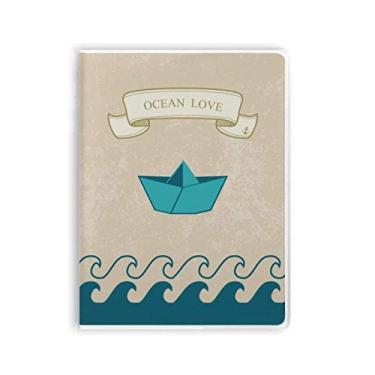 Imagem de Caderno dobrável de papel para barco, oceano, amor, mar, velejar, capa de goma