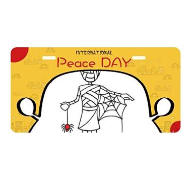 Imagem de DIYthinker Placa de carro Egypt Mummy Halloween SpiderDevil Horus Decoração de carro Dia da Paz