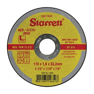 Imagem de Disco Abrasivo de Corte, Diâmetro Externo 115mm, Furo 22,23mm, Espessura 1,6mm Ref. DAC115-24