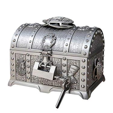 Imagem de Caixa de joias de metal Creative European European Multi-Layer Jewelry Storage Box high-grade Beautiful Lock Wedding Jewelry Box -20.5X13.6X14.5 CM