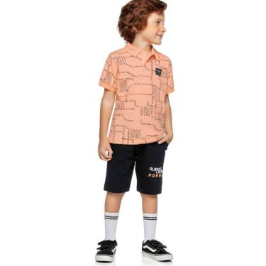 Imagem de Conjunto Infantil Menino Verão Camisa Pólo  e Bermuda 2 peças Tam 4 a 12 - Angerô-Masculino