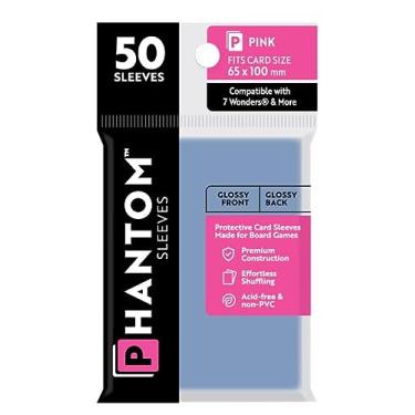 Imagem de 2 Packs Phantom Sleeves: Pink Size (65mm x 100mm) - Gloss Gloss (50) (Compatible with: 7 Wonders and More) Individual Pack
