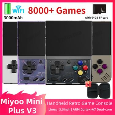 Imagem de Miyoo-Mini Plus V3 Retro Handheld Game Console  3.5 polegadas tela IPS HD  3000mAh  WiFi  8000