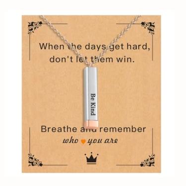 Imagem de FAOYUDAWEI Colar de tubo motivacional para mulheres, pingente quadrado de aço inoxidável com mensagem oculta inspiradora para meninas, para melhores amigas e irmãs, 1.06", Aço