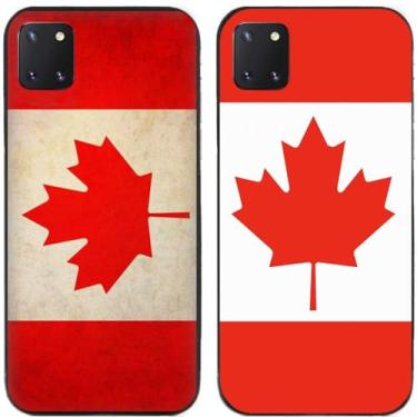 Imagem de 2 peças retrô bandeira do Canadá impressa TPU gel silicone capa de telefone traseira para Samsung Galaxy (Galaxy Note 10 Lite)