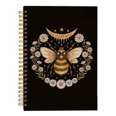 Imagem de VNWEK Caderno de abelha – Diário de abelha, presentes de abelha para mulheres, presentes temáticos de abelha, lua de mel, caderno espiral de abelha 14 x 21 cm, cadernos de escrita