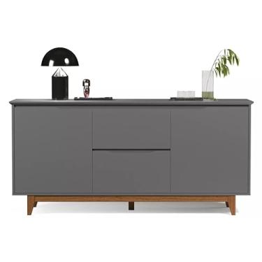 Imagem de Aparador Buffet Moderno Armário 2 Portas 2 Gav Cor - Rede M (Cinza)