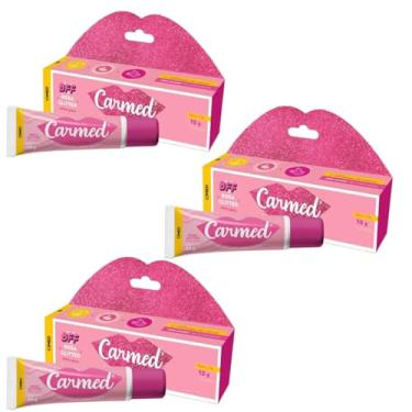 Imagem de Kit 3 Unidades Hidratante Labial Carmed Bff Rosa Glitter 10g