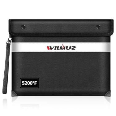 Imagem de Bolsa à prova de fogo para documentos 2,871 °C com isolamento térmico, bolsa de dinheiro à prova de fogo de 35 cm x 27 cm com zíper, 8 camadas de materiais de proteção à prova d'água bolsa de