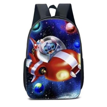 Imagem de MOCHILA ESCOLA INFANTIL JUVENIL ANIME STITCH ANDANDO FOGUETE-Unissex
