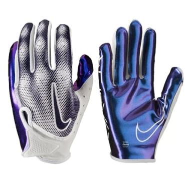 Imagem de Nike Luvas receptoras Vapor Jet Magnigrip+ Palm Football – Brancas/iridescentes (masculinas, 1 par) (média)