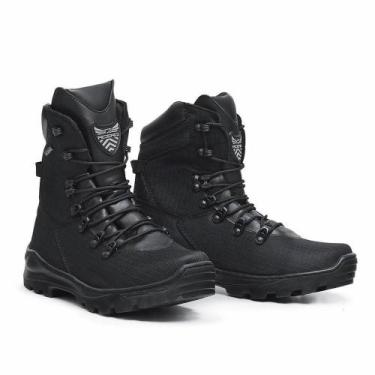 Imagem de Bota Coturno Militar Acero Couro Masculino Macio Resistente, Preto, 41