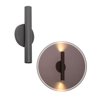 Imagem de Arandela Tubo Cilindro 30cm 2 Fachos Cinza P/ 2 MR11 ST2773 - Starlume