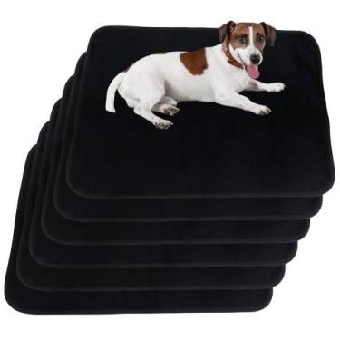 Imagem de 6 Caminhas para Cães e Gatos Dobrável 200 Lavagens 70x50 Preto Antipul