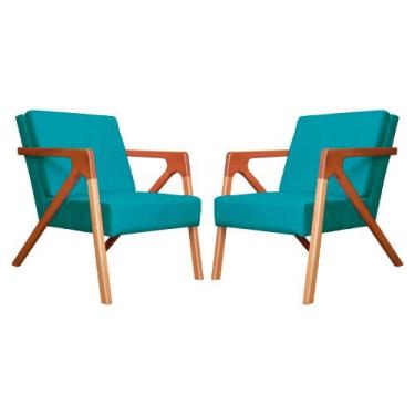 Imagem de Kit 02 Poltronas Decorativa Monalisa para Sala de Espera Suede Cores -