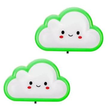 Imagem de Kit 2 Unidades Abajur De Tomada Infantil Led Mini Nuvem - Zein Importa