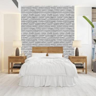 Imagem de Papel de Parede Riva Branco ou Cinza - Rolo com 10 Metros  Revestiment