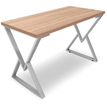 Imagem de Mesa P/ Escritório Jantar Gamer Daloa 1,00x0,60 Em Aço Tampo Em Madeir