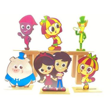 Imagem de Kit Display de Mesa 6 Peças Festa Sitio Pica-Pau Amarelo MDF - Juju Br