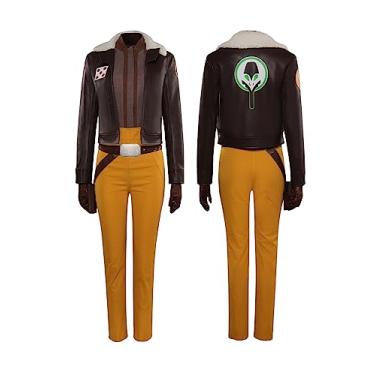 Imagem de Rodwake Fantasia de guerreiro cavaleiro cosplay SW Rebels Wars terno para mulheres Halloween, Azul, Small