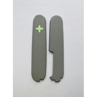 Imagem de Capas de substituição para balanças Victorinox mais alças de plástico de 91 mm com slot extra para caneta e cruz brilhante (cinza)