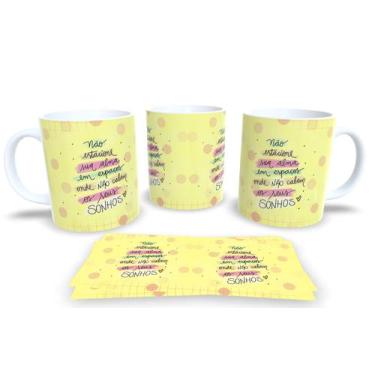 Imagem de Caneca Branca de Porcelana Personalizada Coleção Sonhos e Flores - Est