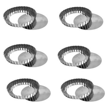 Imagem de Kit 6 Forma DeTorta Crespa Aluminio Fundo Removível Nº3-28,2 cm - Marc