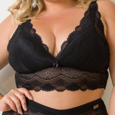 Imagem de Sutiã Cropped Plus Size - Via Sedução, M (42), Preto