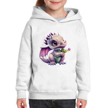 Imagem de Moletom Infantil Dragão Bebê - Foca na Moda, Branco, 12