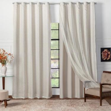 Imagem de Cortina 5x2,70 Blecaute Sala Quarto Tecido Com Voil  - Feffo Cortinas,
