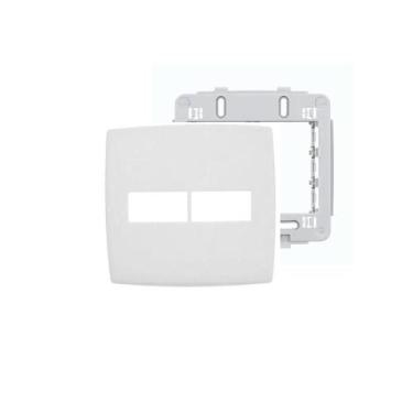 Imagem de Placa Espelho 4x4 2 Módulos Branco Legrand Pial Plus 618511