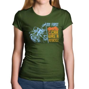 Imagem de Baby Look Algodão My First Car Was A Motorcycle - Foca na Moda, Musgo,