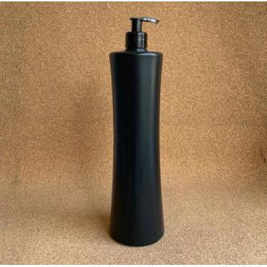 Imagem de Frascos Fashion P/ Shampoo  - 1 Litro - Preto - Com 2 Peças - BIANQUIM