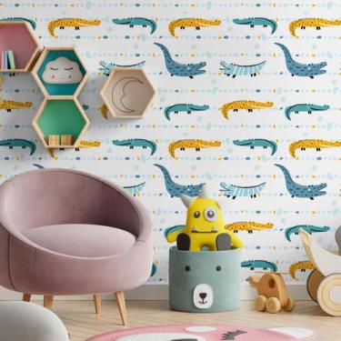 Imagem de Papel De Parede Adesivo Crocodilos N09125 0,58x2,5M - Adesivo BR